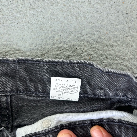 Vintage 90s Levis 550 Relaxed Fit Orange Tab Black Denim Jeans Made In USA - Picture 7 of 8